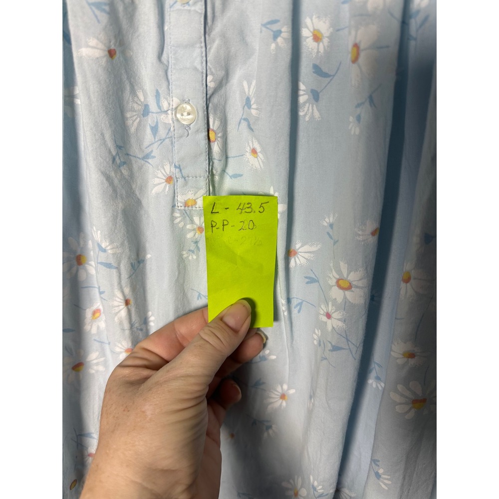VTG Y2K Amanda Stewart Blue Daisy Cotton Nightgown Cottagecore Coquette Small - Picture 8 of 8